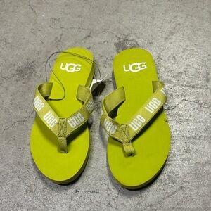 UGG Women Neon Green Flip Flops